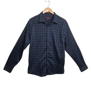 Untuckit Fendant Windowpane Check Long Sleeve Mens Button Up Shirt SZ XL Office